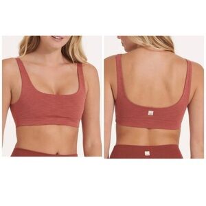 VUORI Lux Rib Daily Bra in Cinnamon Heather NWT